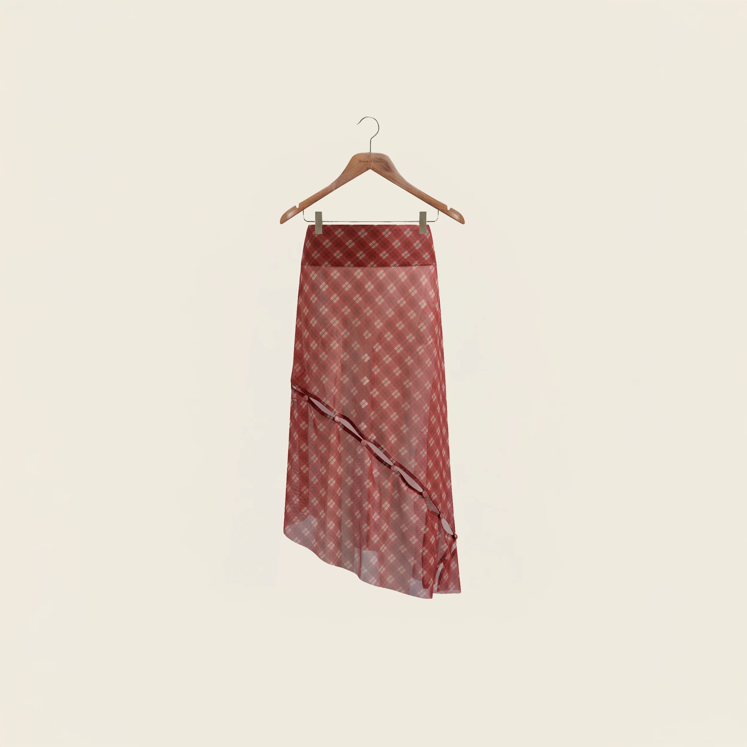 RETRO CHECK MESH SKIRT - 1