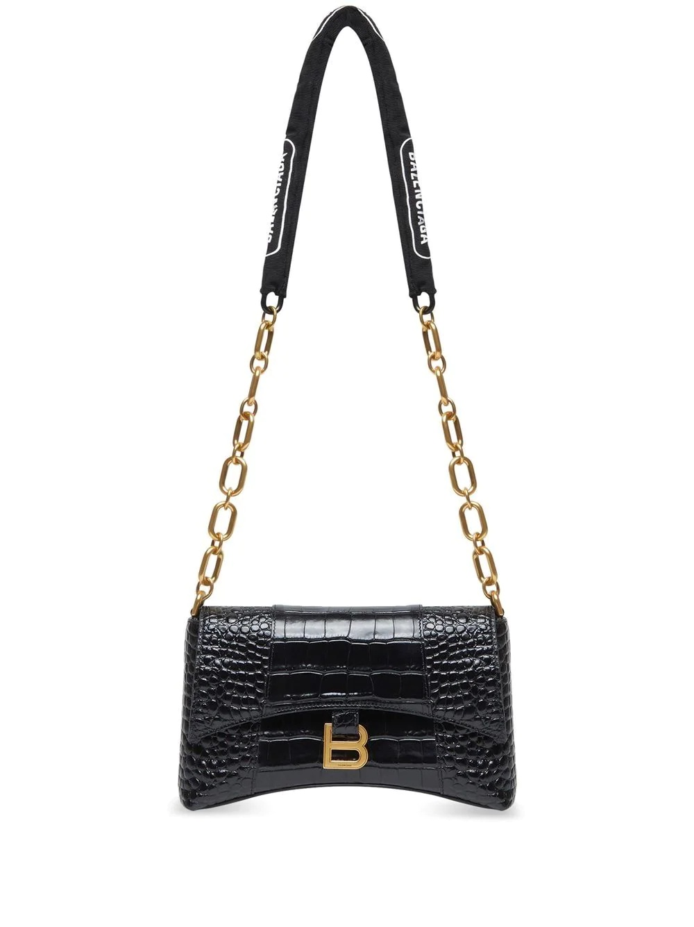 Downtown XS crocodile-embossed shoulder bag - 1