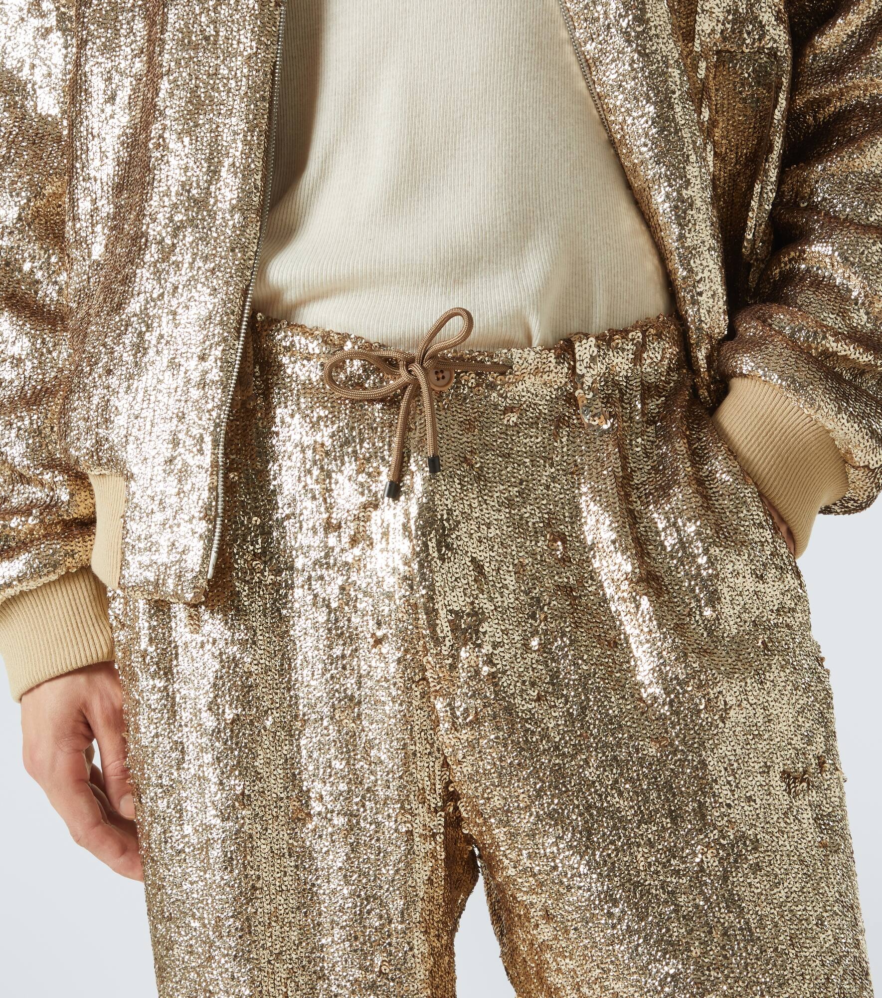 Sequined straight pants - 5