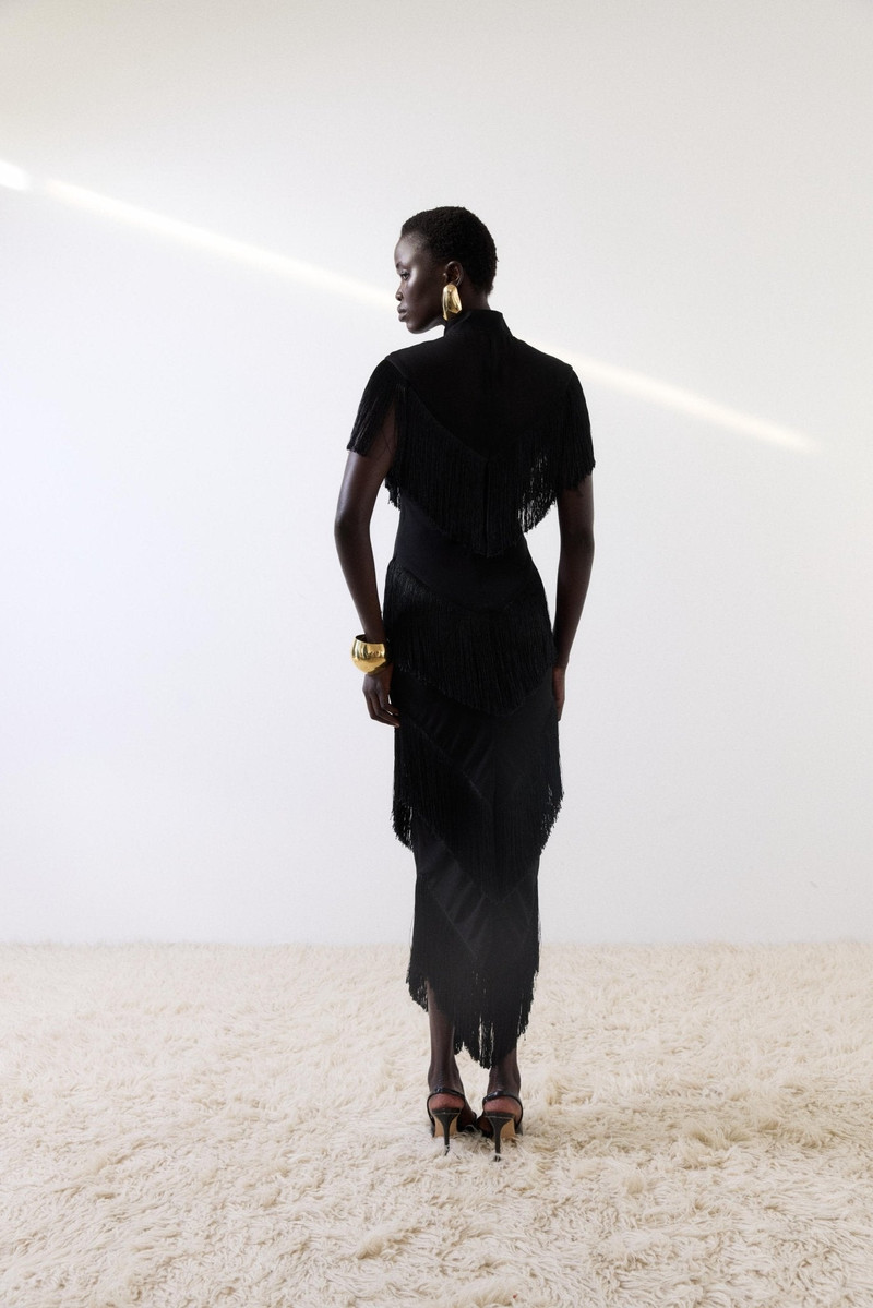 TELLUS MIDI DRESS IN BLACK CHIFFON 9