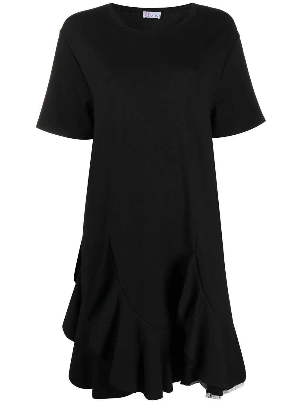 tulle detail T-shirt dress - 1