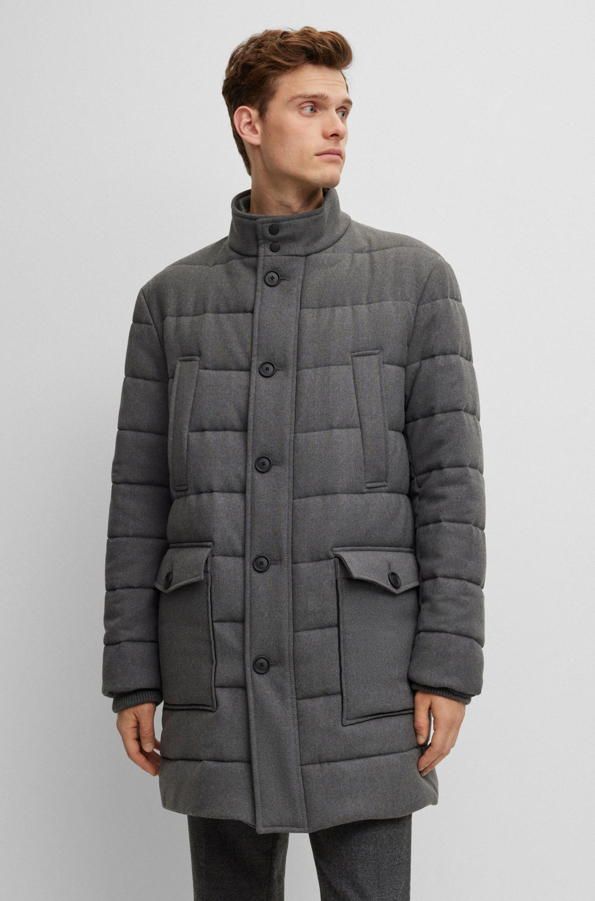 REGULAR-FIT PADDED COAT IN A STRETCH WOOL BLEND - 7