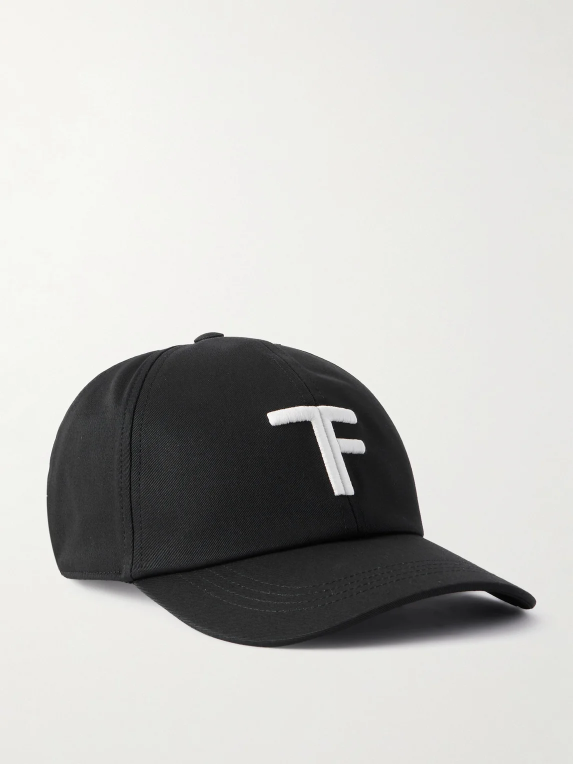Logo-Embroidered Leather-Trimmed Cotton-Twill Baseball Cap - 1
