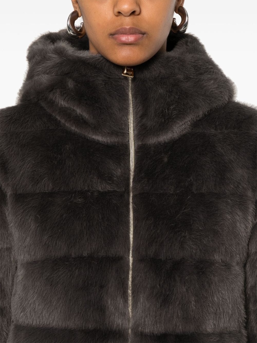 faux-fur coat - 5