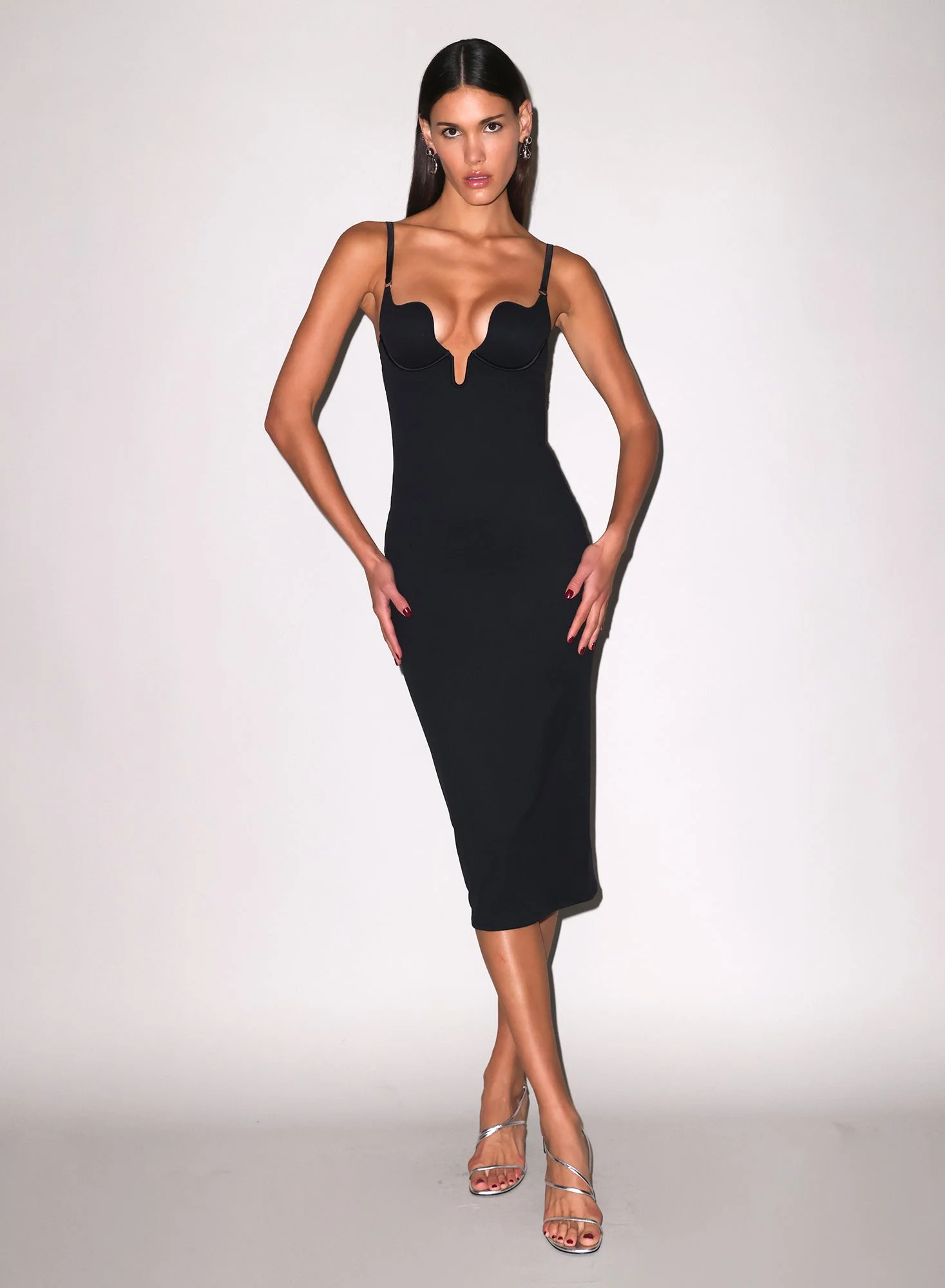 Seduce U-Plunge Midi Dress - 1
