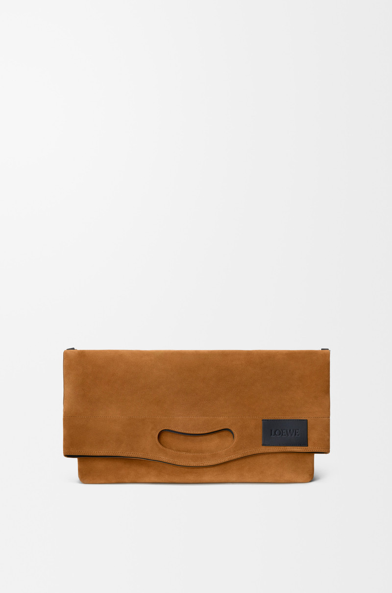 Bob folded tote in suede 1