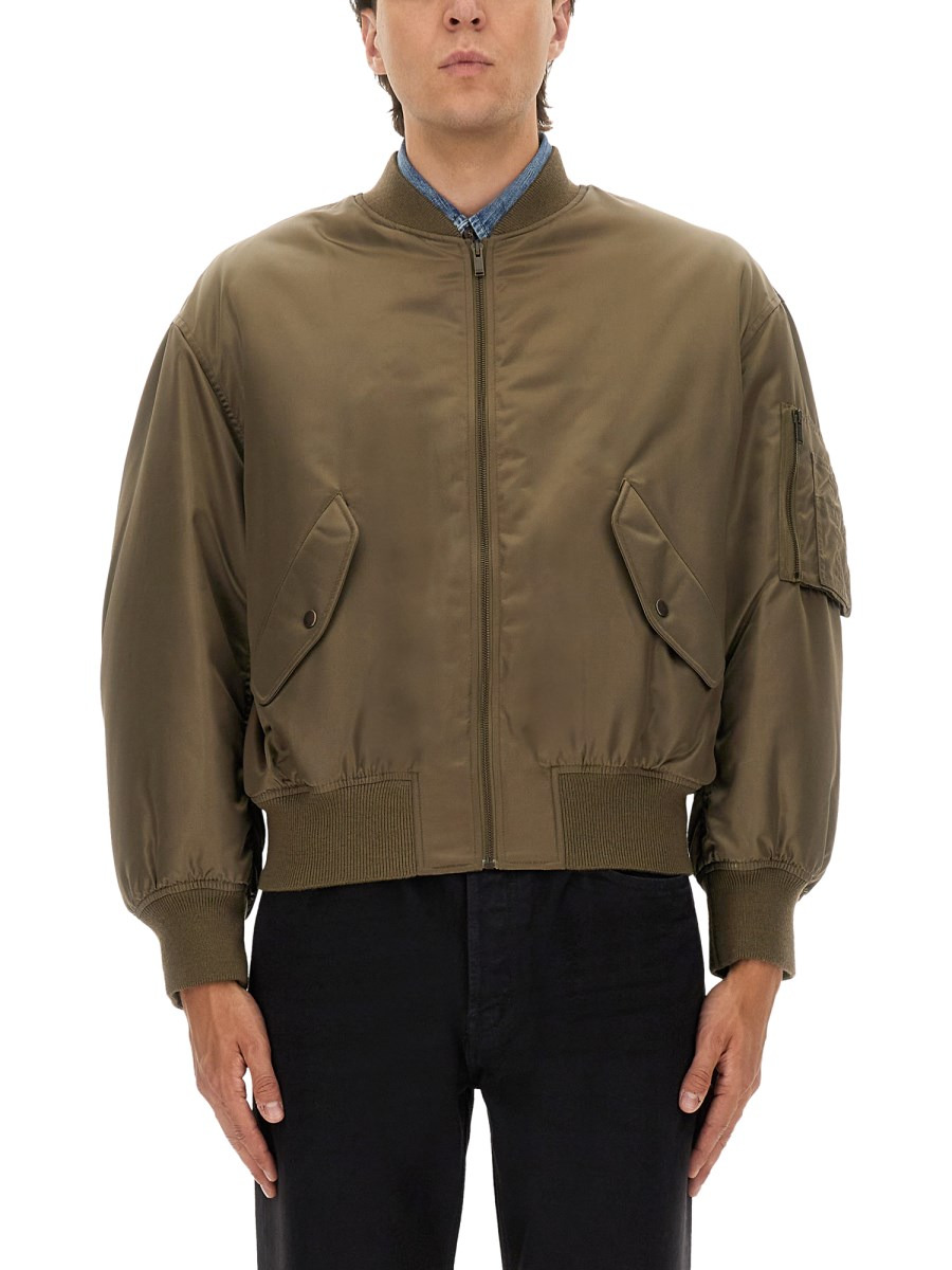 WATER-REPELLENT NYLON SERGE BOMBER JACKET - 1