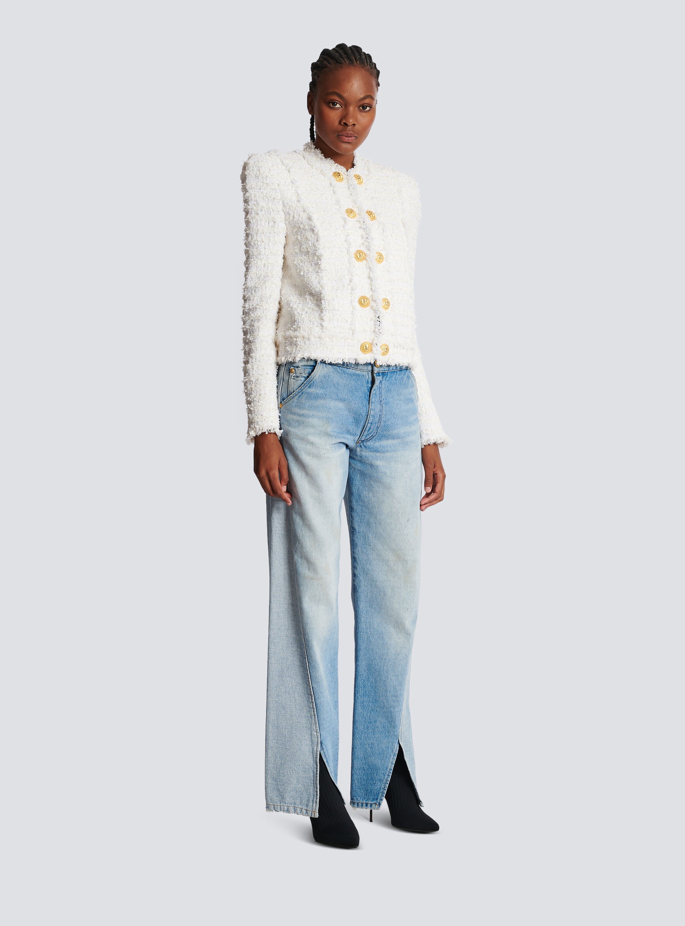Fringed tweed jacket - 3