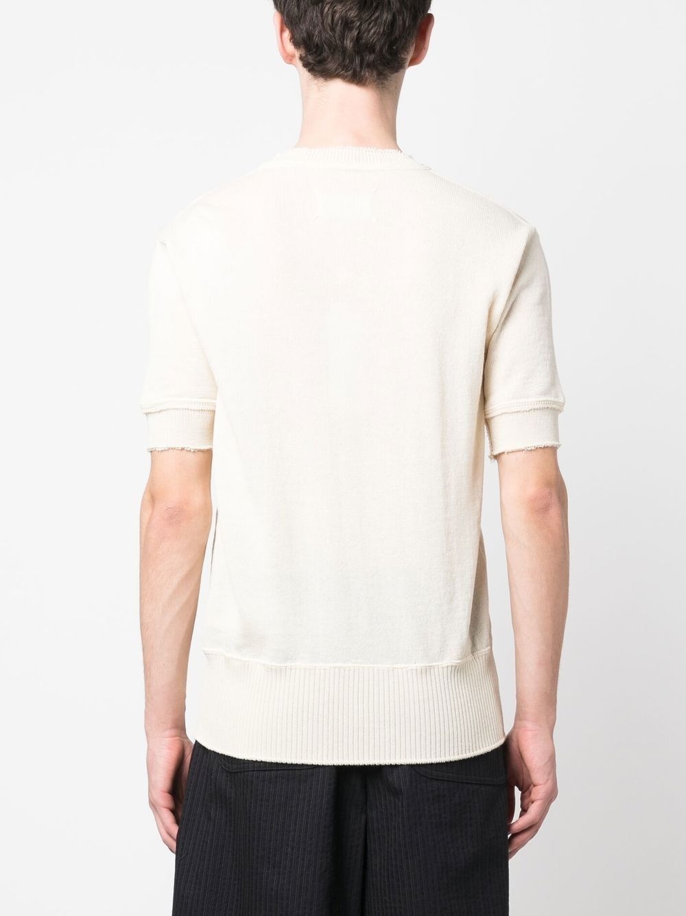 ripped-edge knitted T-shirt - 4