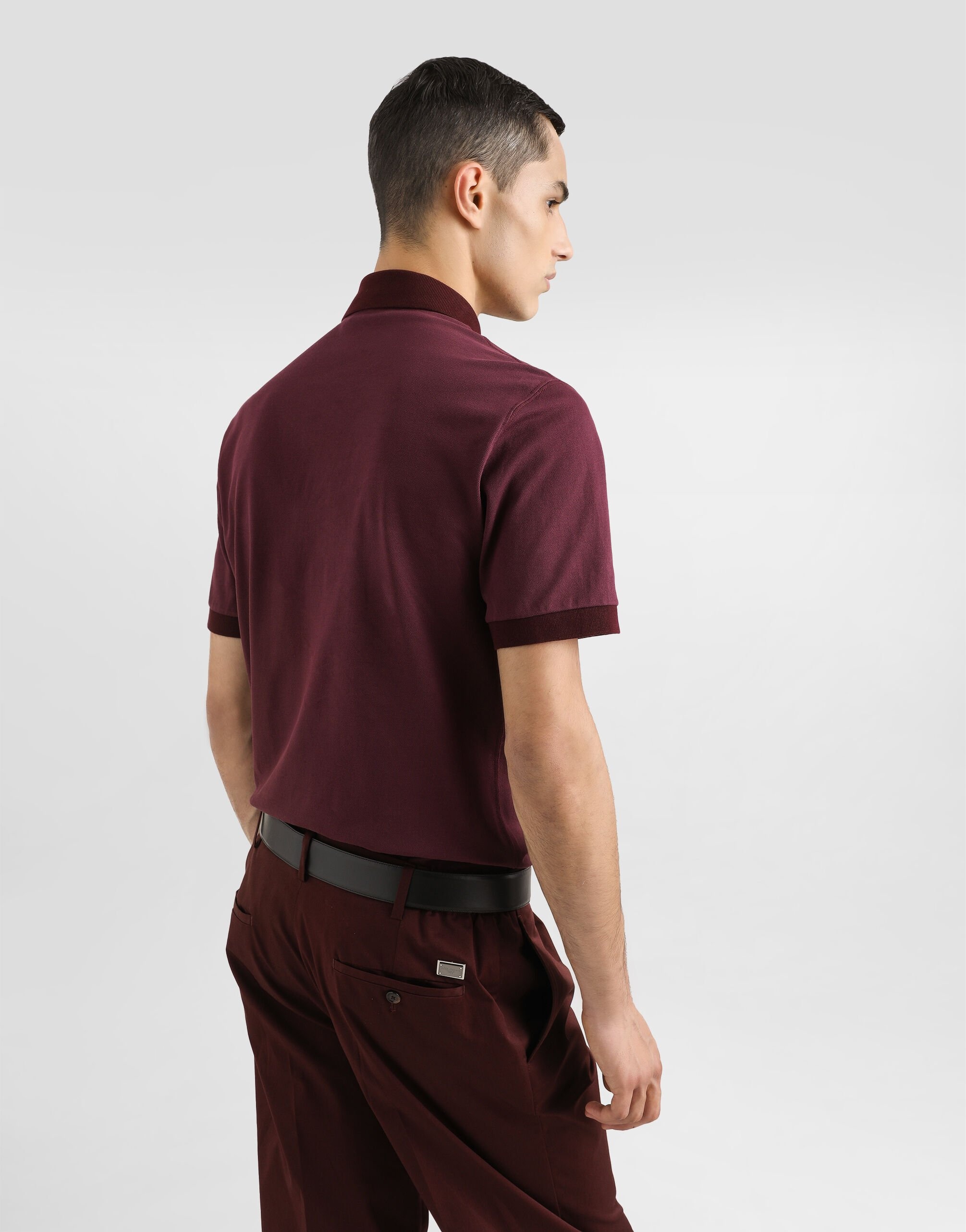 Cotton polo-shirt with logo tag - 5