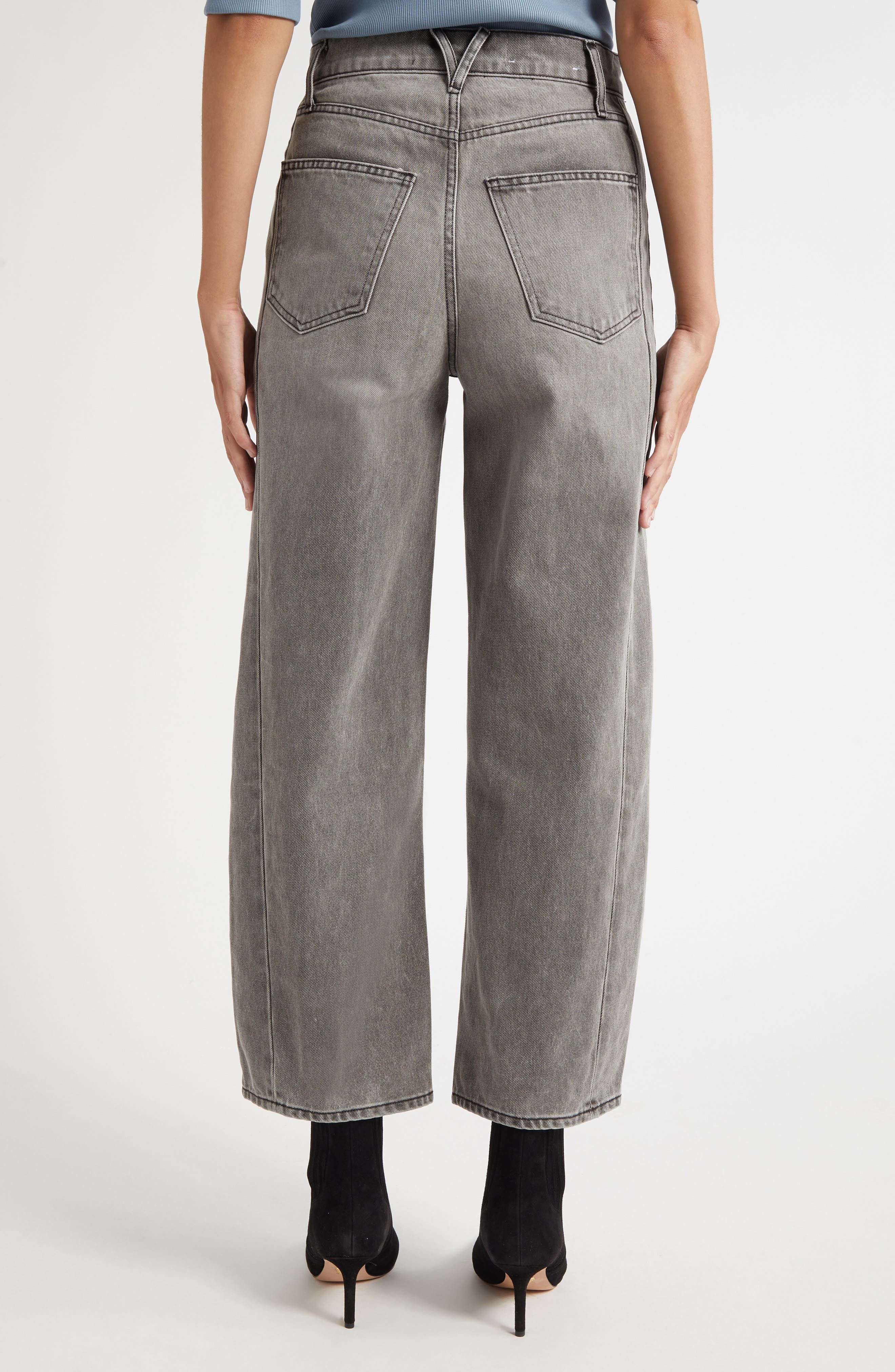 Veronica Beard Ryder High Waist Barrel Leg Jeans in Volcanic Dust at Nordstrom - 2