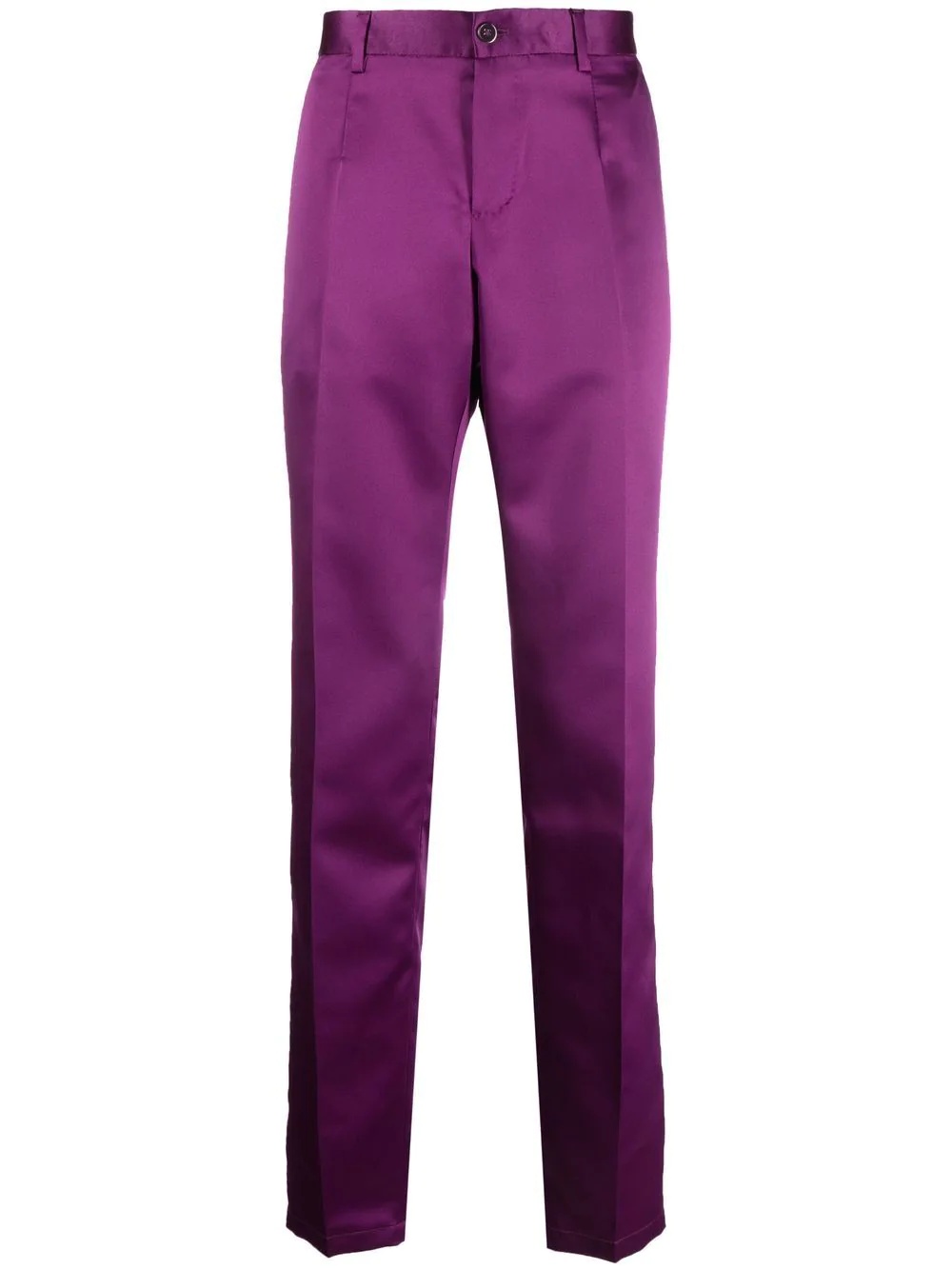 slim-cut satin-finish trousers - 1