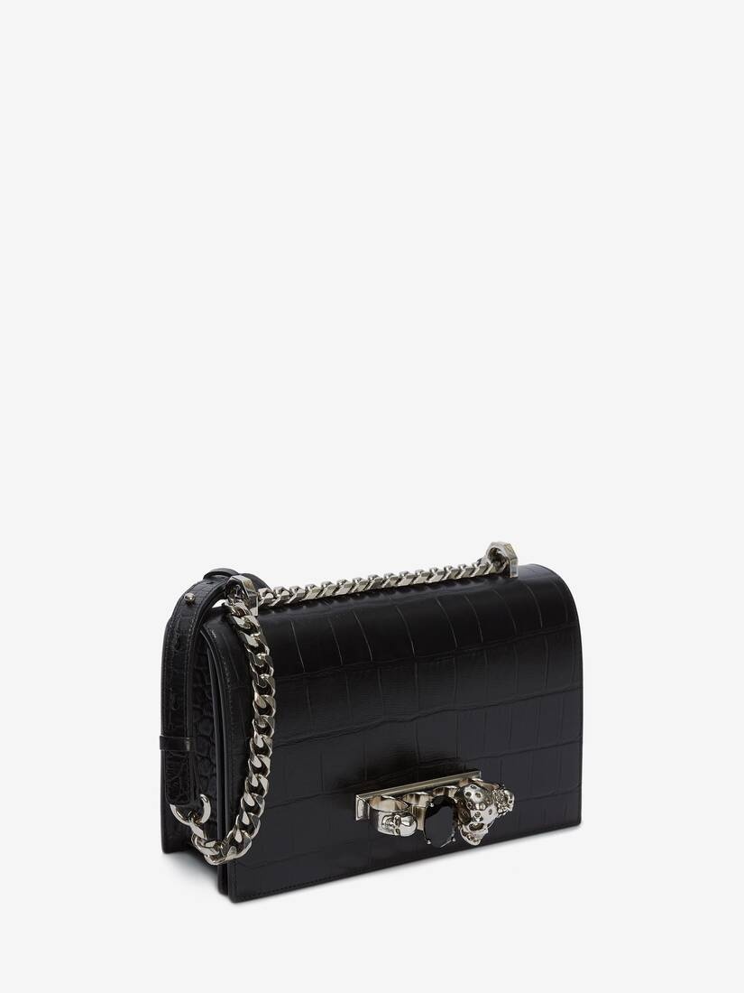 Women's Jewelled Satchel in Black - 3