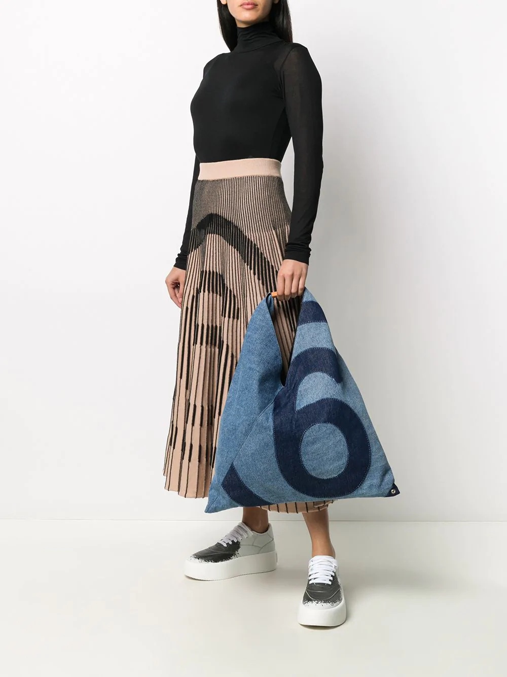 6 logo pleated midi skirt - 2