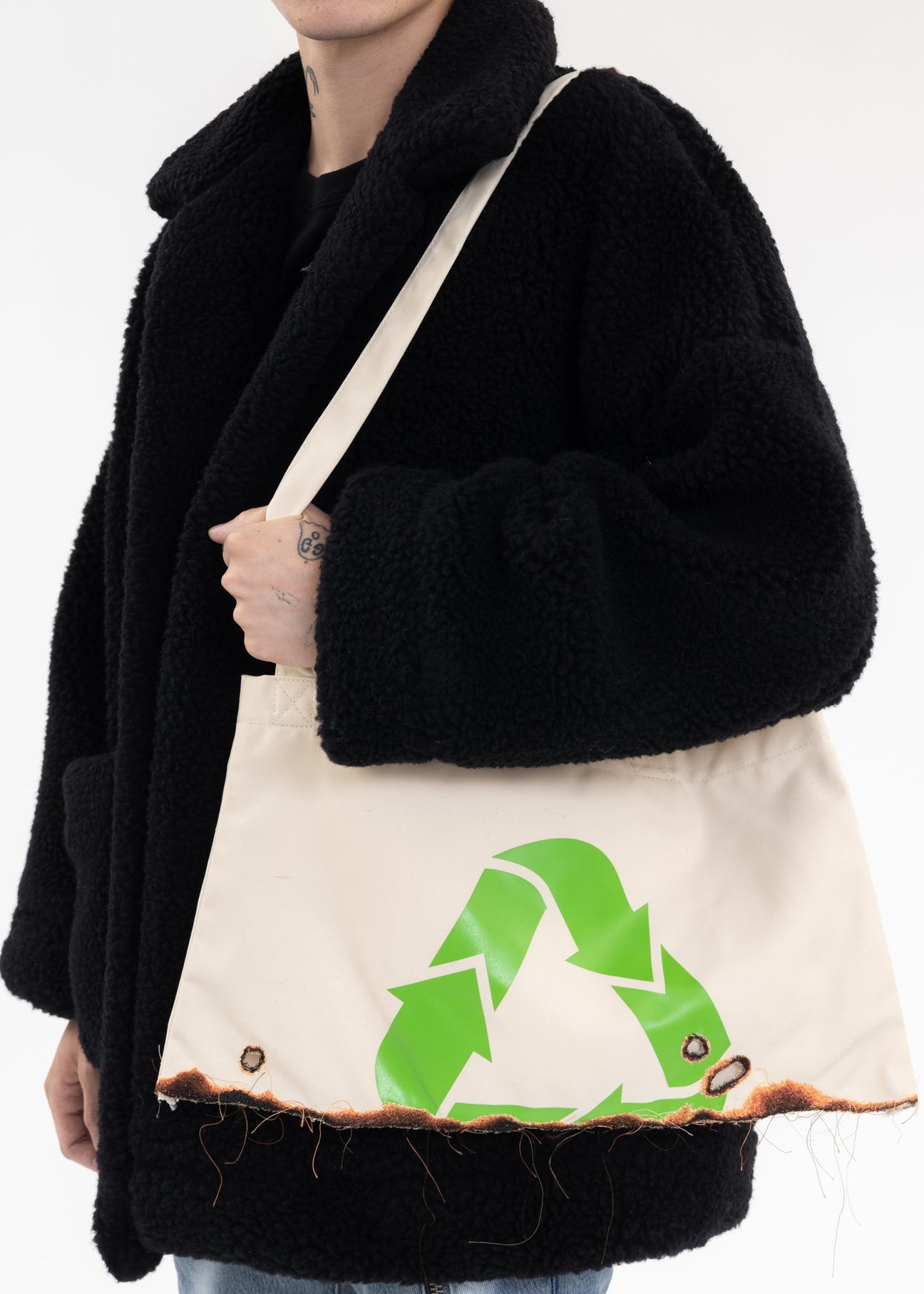 Ivory BURNING EMBROIDERY ECO BAG - 2