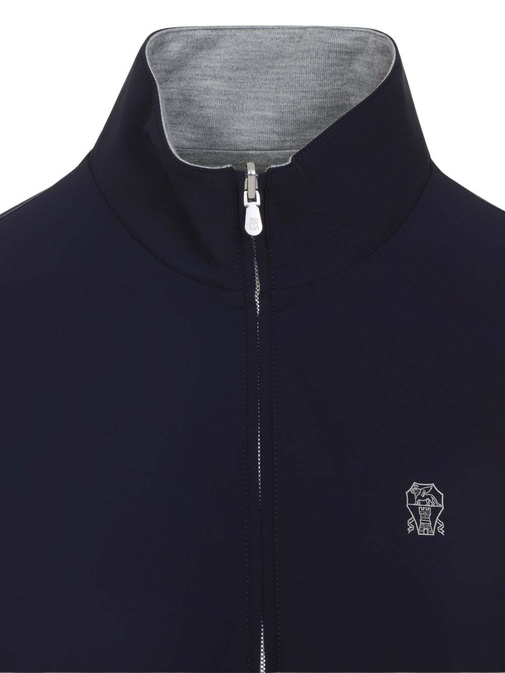 embroidered-logo reversible jacket - 3