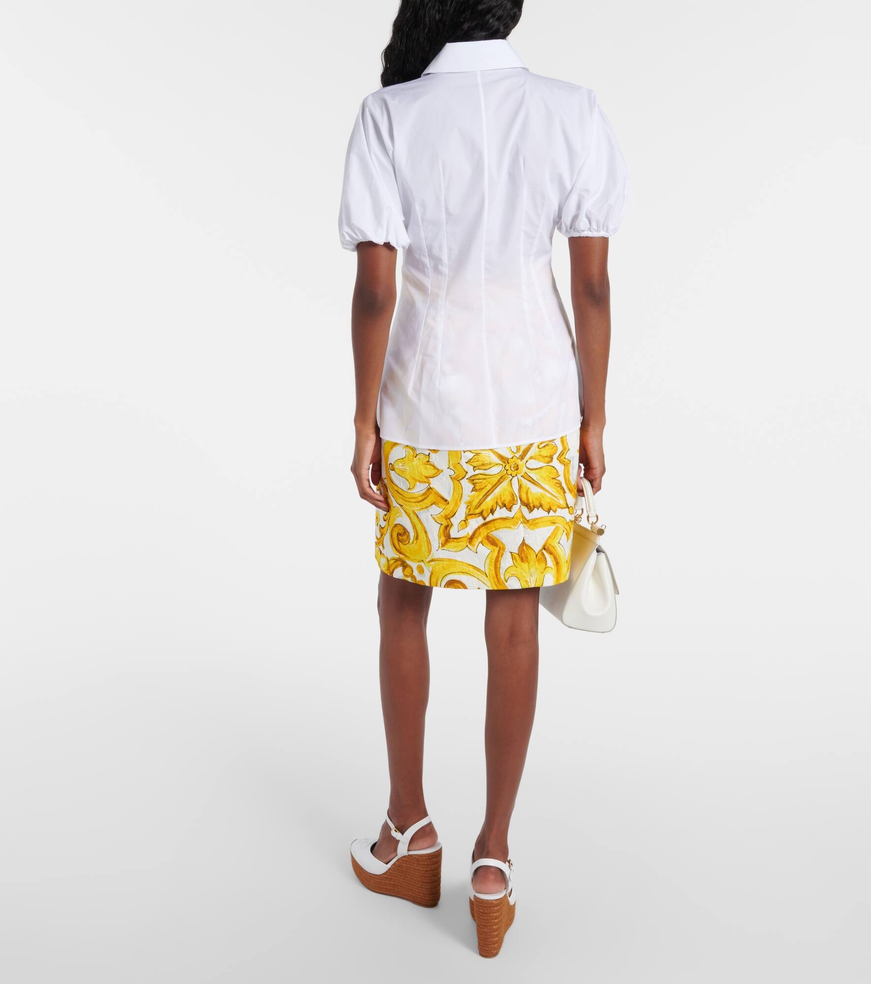 Puff-sleeve cotton poplin blouse - 3