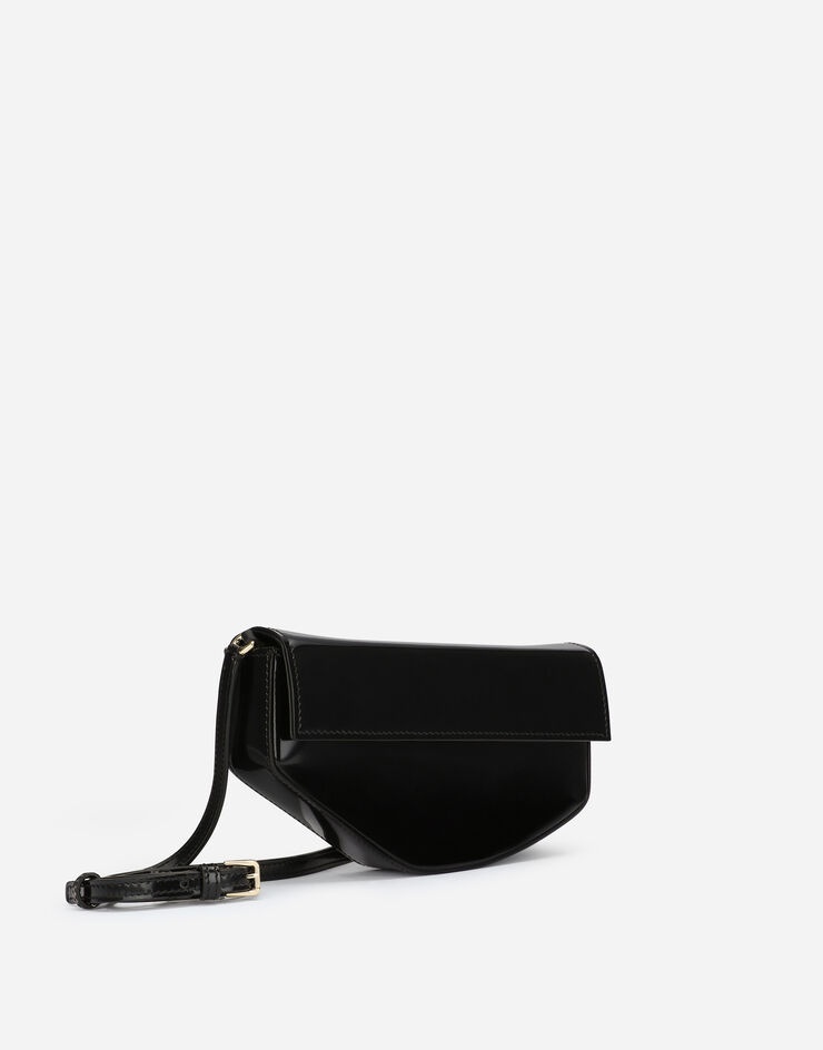 Polished calfskin moon bag with DG logo - 3