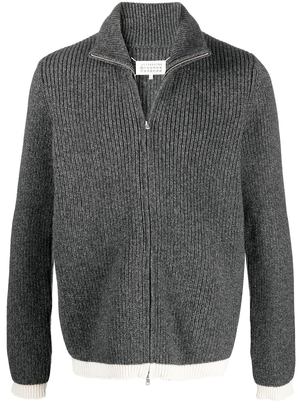 ribbed zip-up fleece - 1