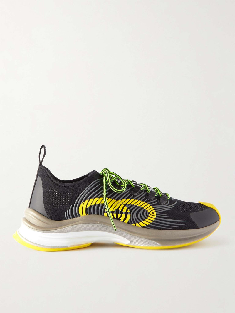 Run Rubber-Trimmed Mesh Sneakers - 1