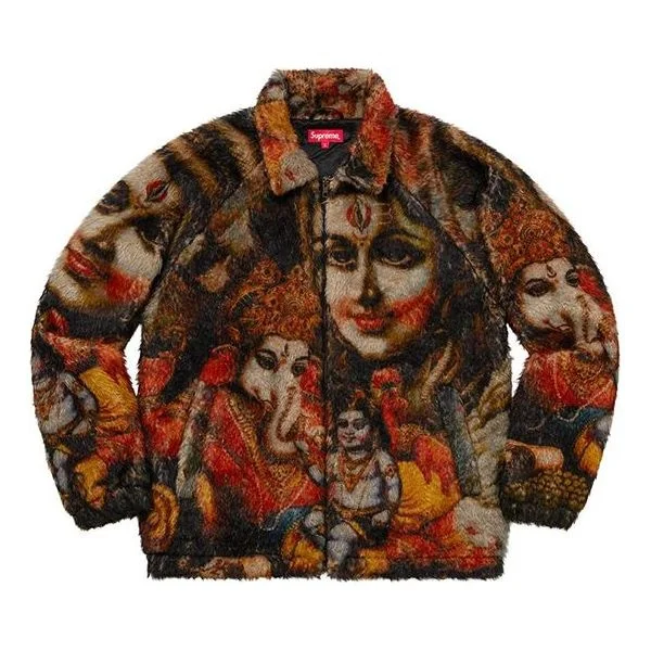 Supreme FW19 Week 13 Ganesh Faux Fur Jacket Black SUP-FW19-10693 - 1