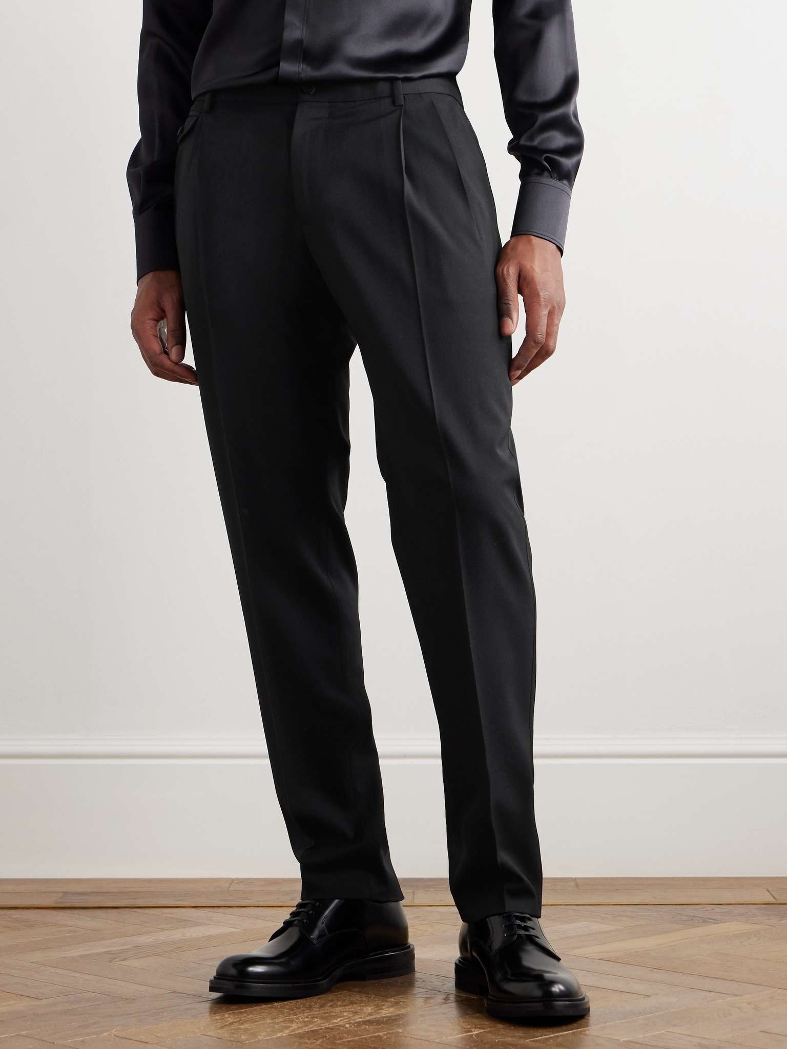 Straight-Leg Pleated Wool-Blend Twill Trousers - 4