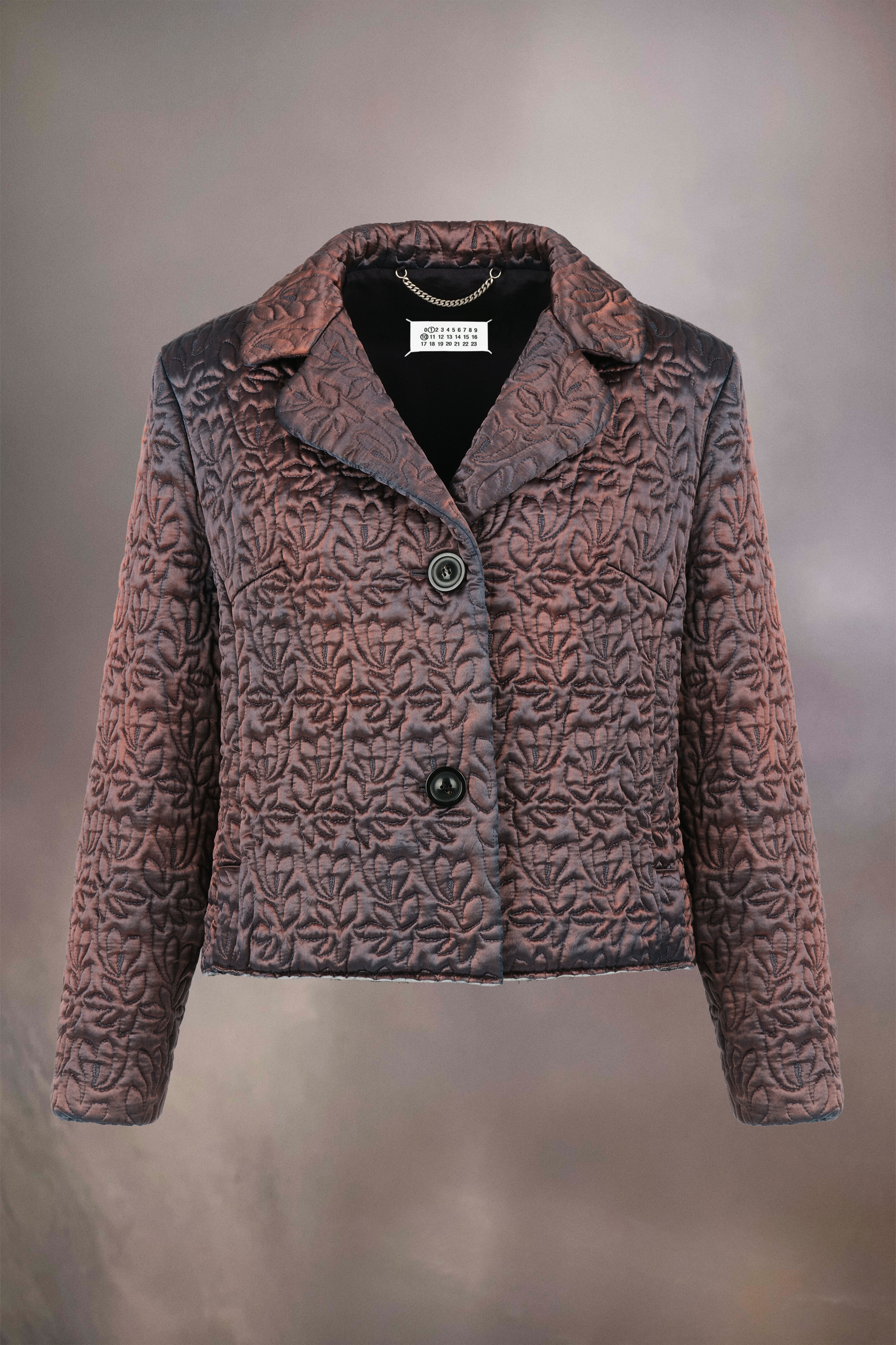 Quilted satin jacket - 1