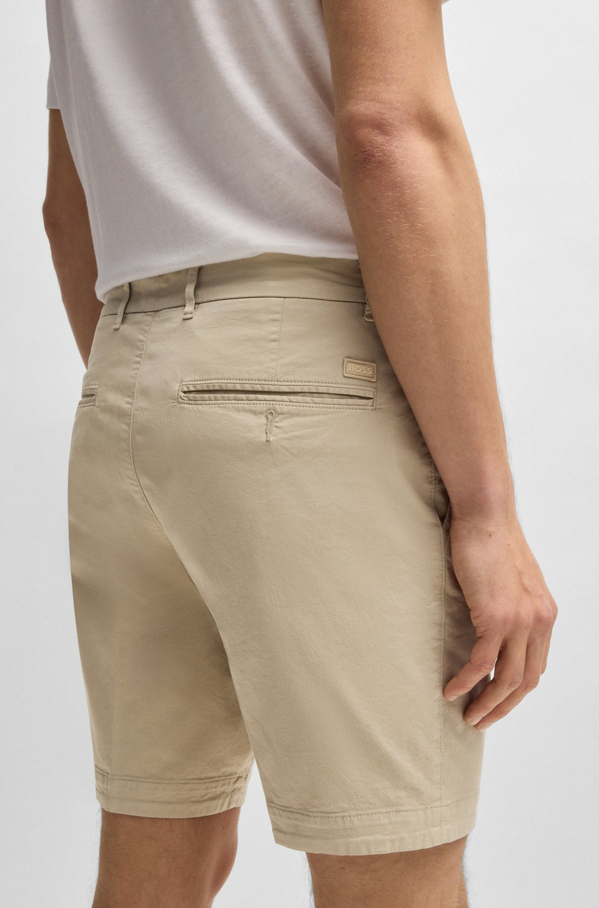 SLIM-FIT SHORTS IN STRETCH-COTTON TWILL - 5