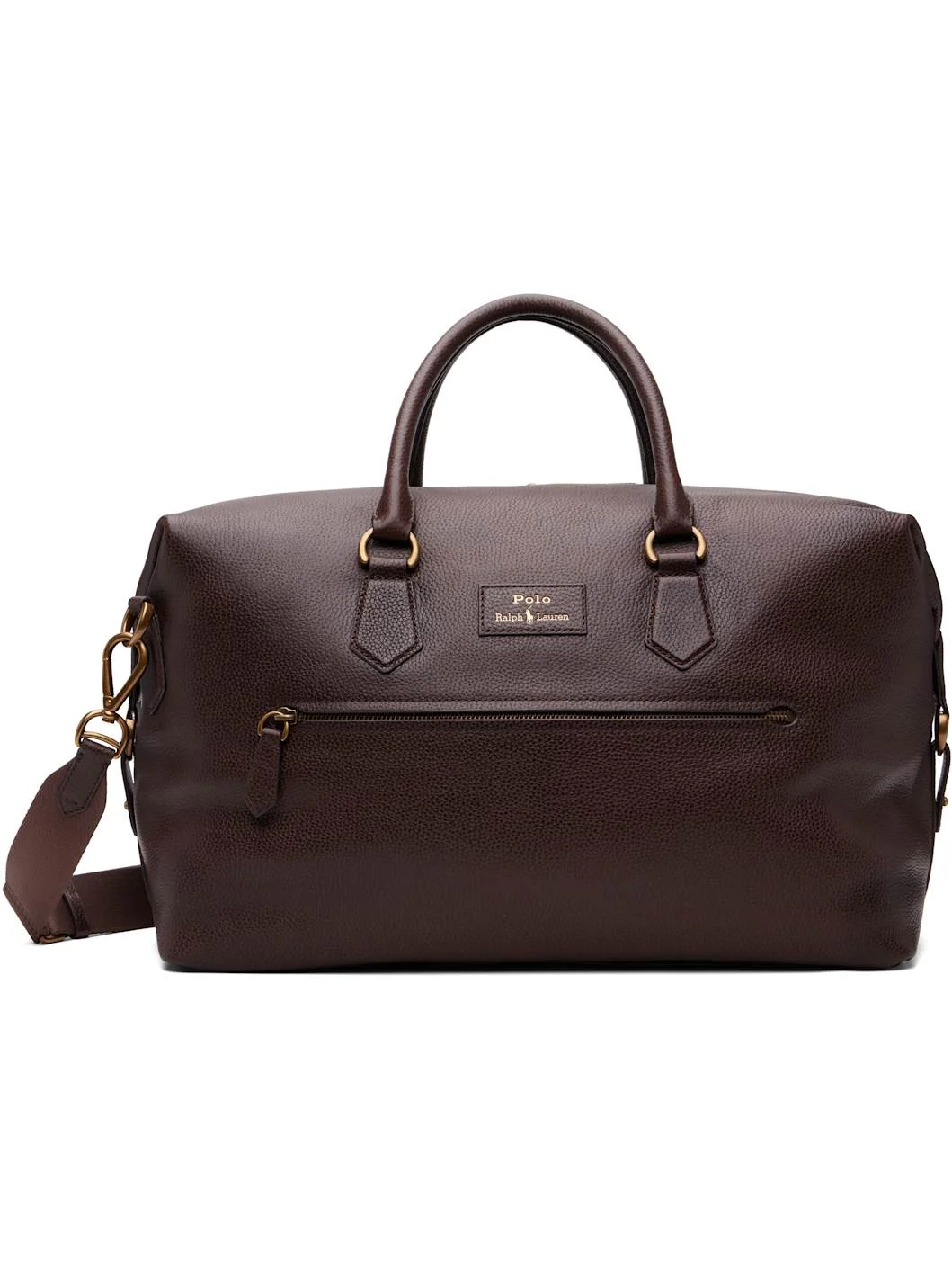 Brown Pebbled Leather Duffle Bag - 1