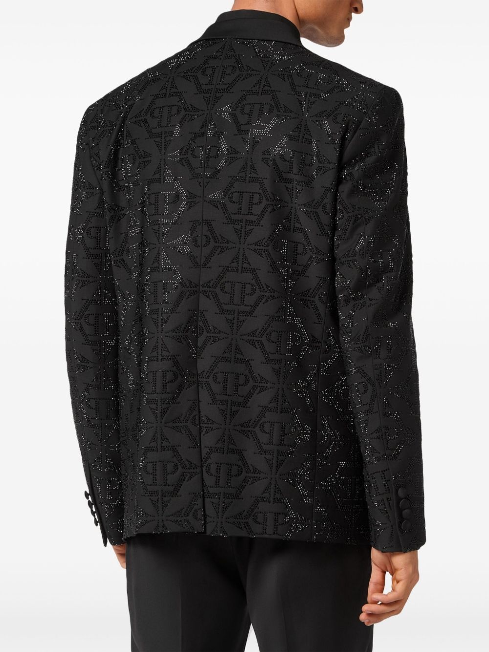 Hexagon crystal-embellished blazer - 3