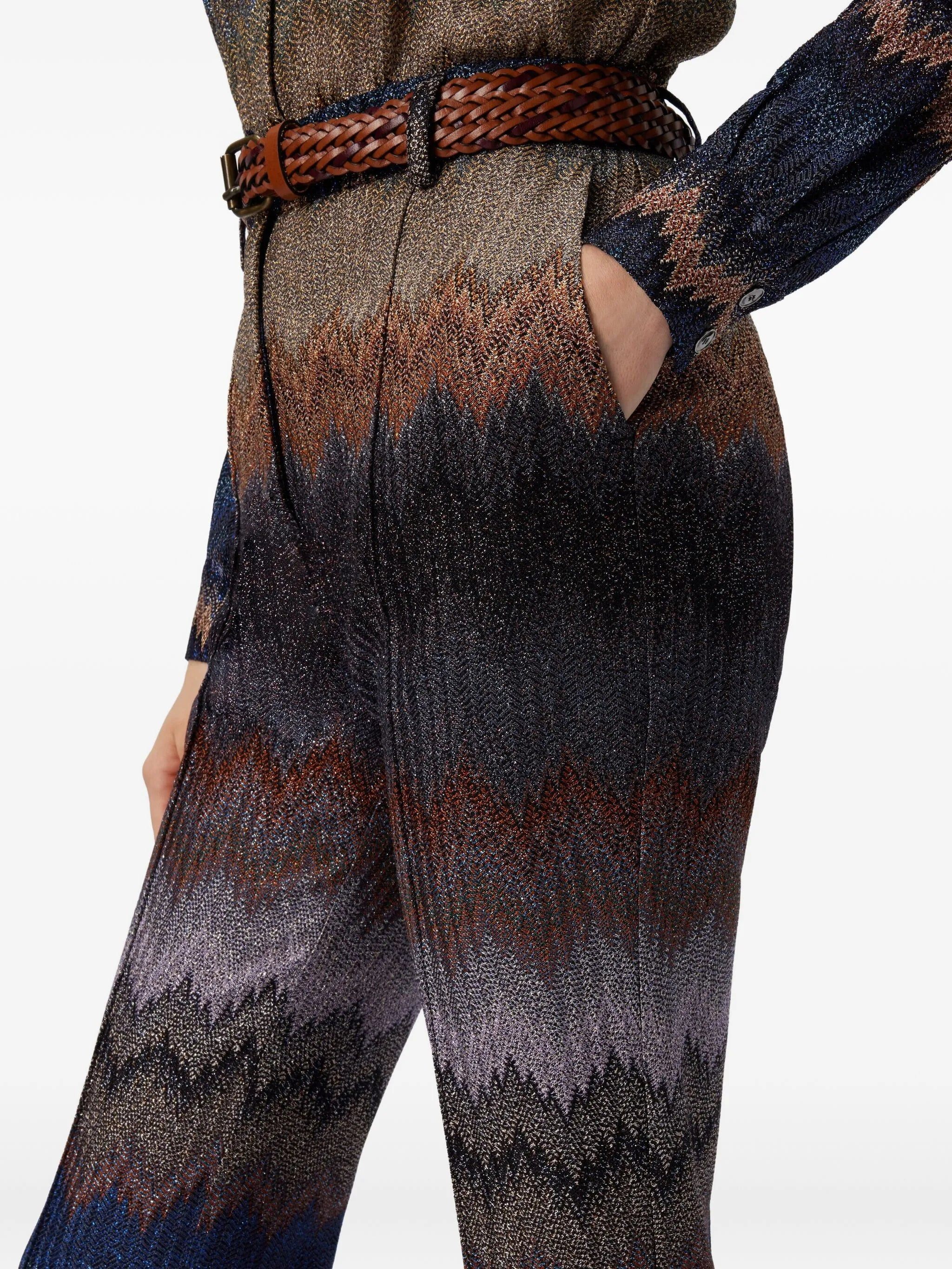 Missoni Zigzag-pattern Glitter-effect Trousers - 3