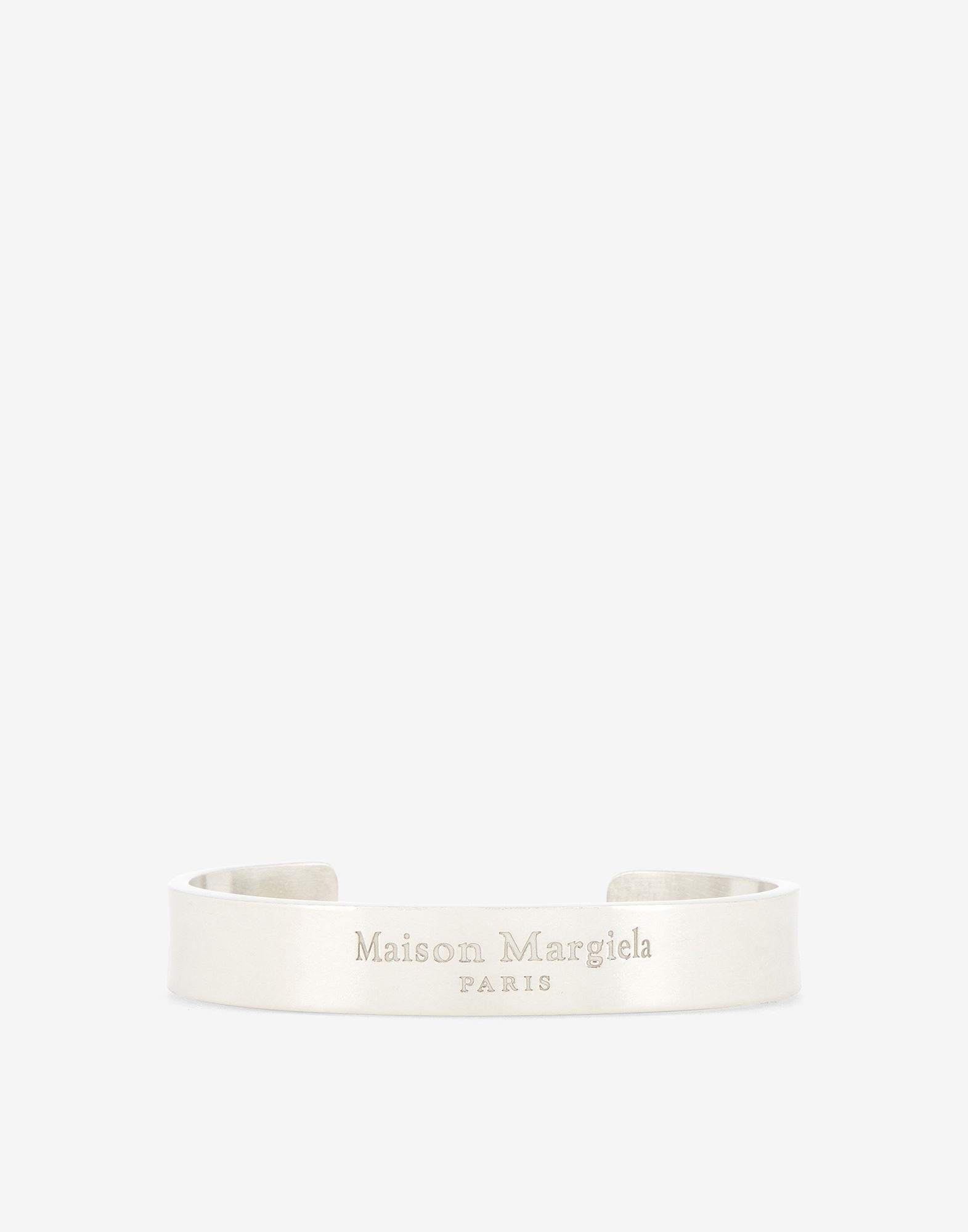 Logo engraved wide silver cuff - 1