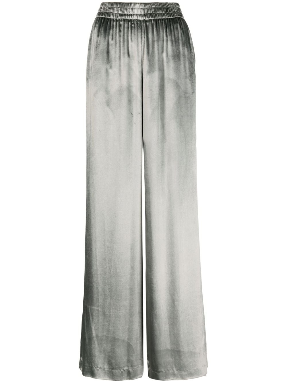 velvet-finish palazzo trousers - 1