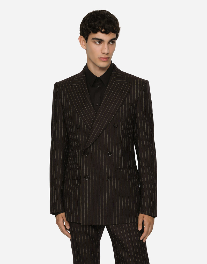 Dolce & Gabbana Double-breasted pinstripe wool Sicilia-fit jacket outlook