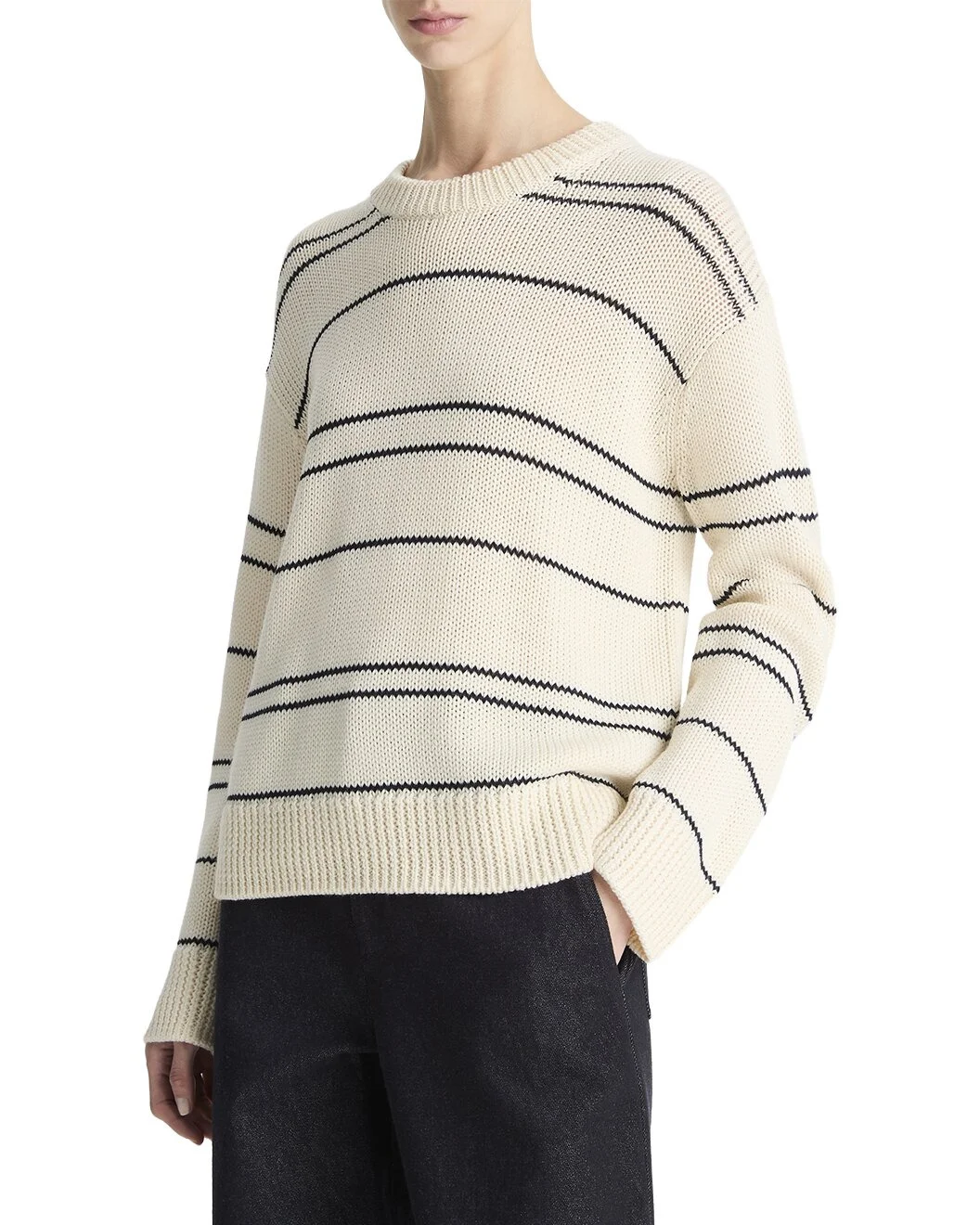 Vince Stripe Crewneck Top - 1