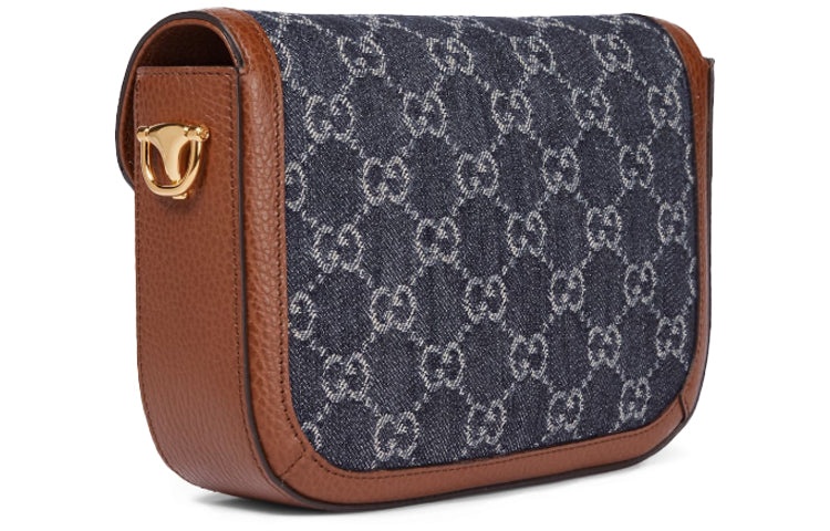 (WMNS) Gucci Horsebit 1955 Retro Shoulder Messenger Bag 'Grey Blue Brown' 658574-2KQPG-8391 - 2