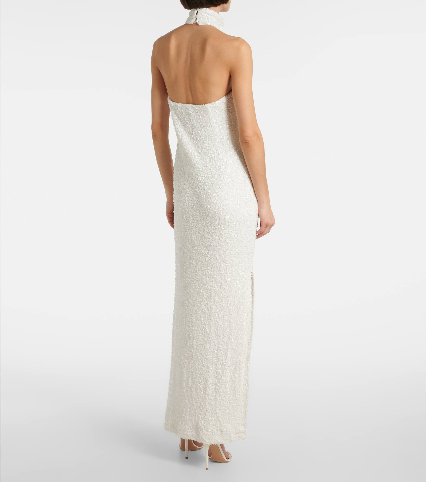 Bridal sequined halterneck gown - 3