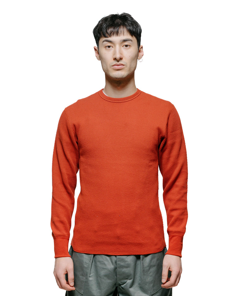 The Real McCoys MC23115 Honeycomb Thermal Shirt Blood Red outlook