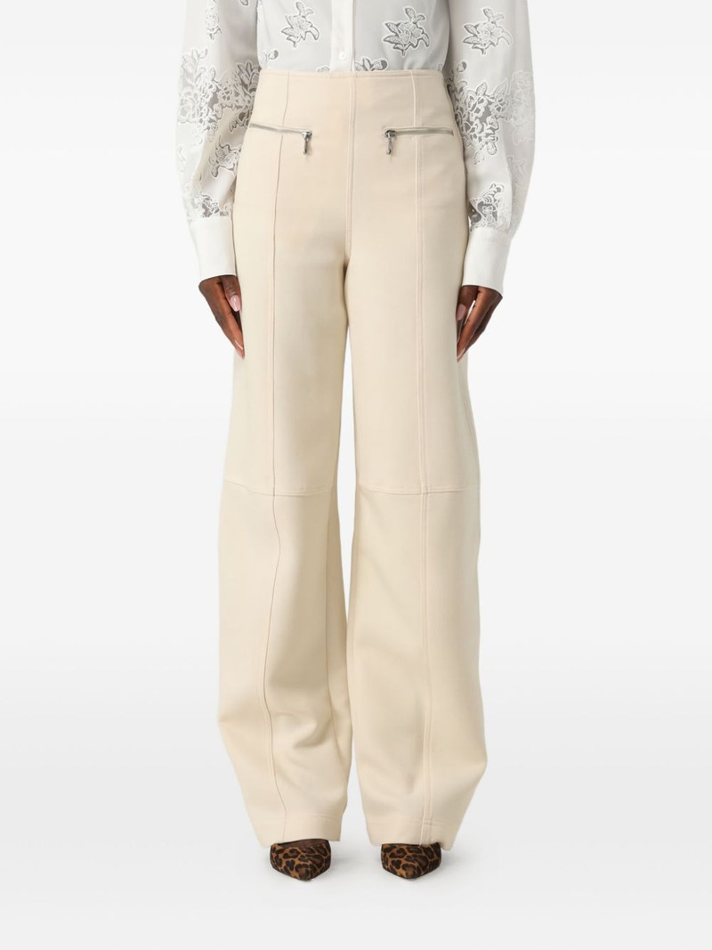 zip-pockets high-waisted trousers 1