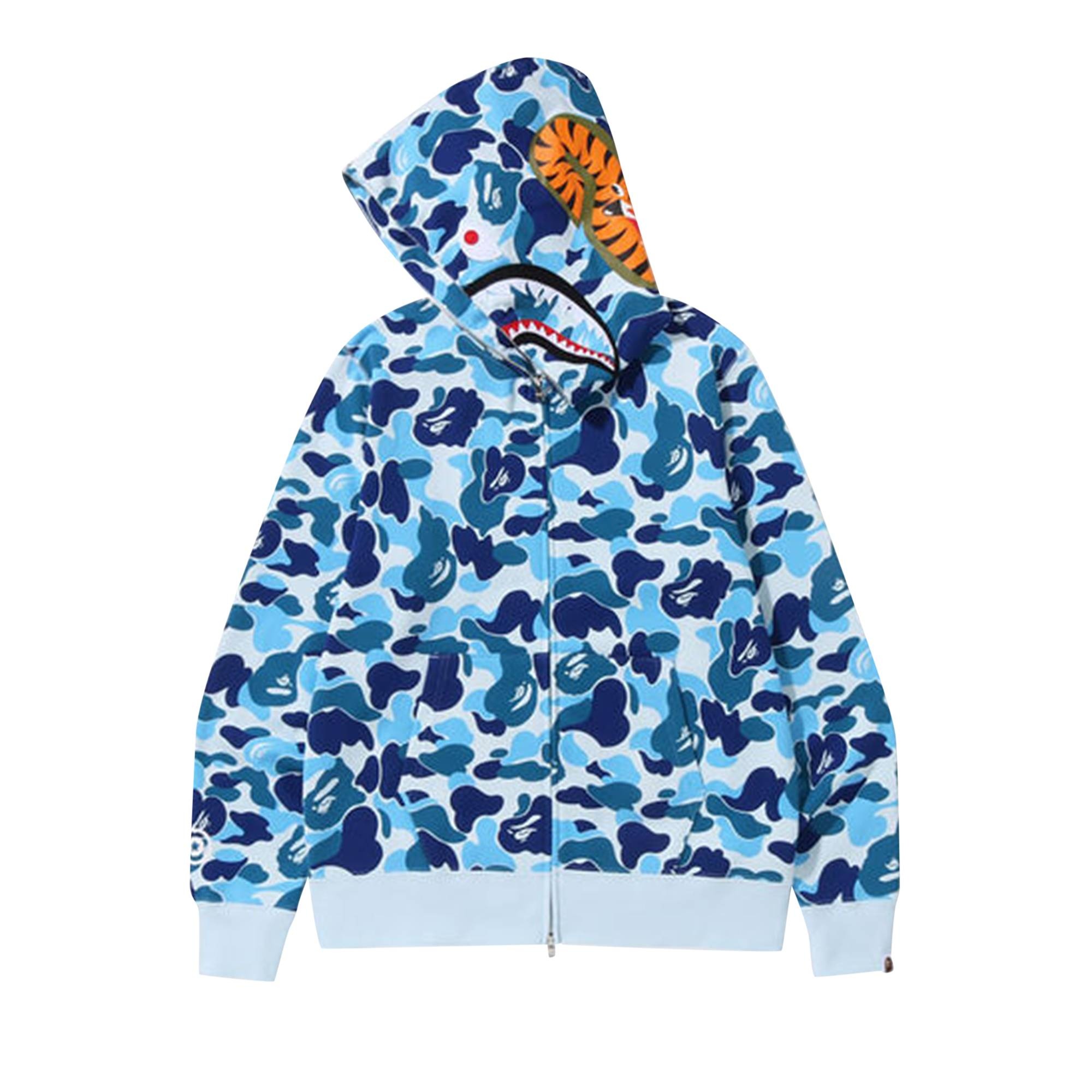 BAPE Big ABC Camo Shark Full Zip Hoodie 'Blue' - 2