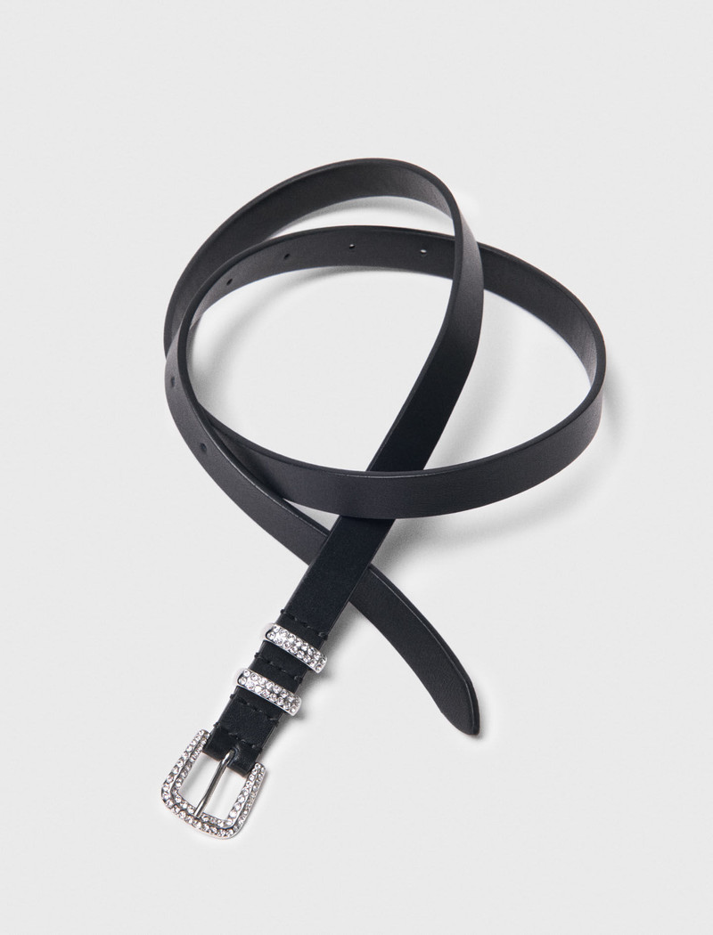 Slim belt with diamanté buckle 3