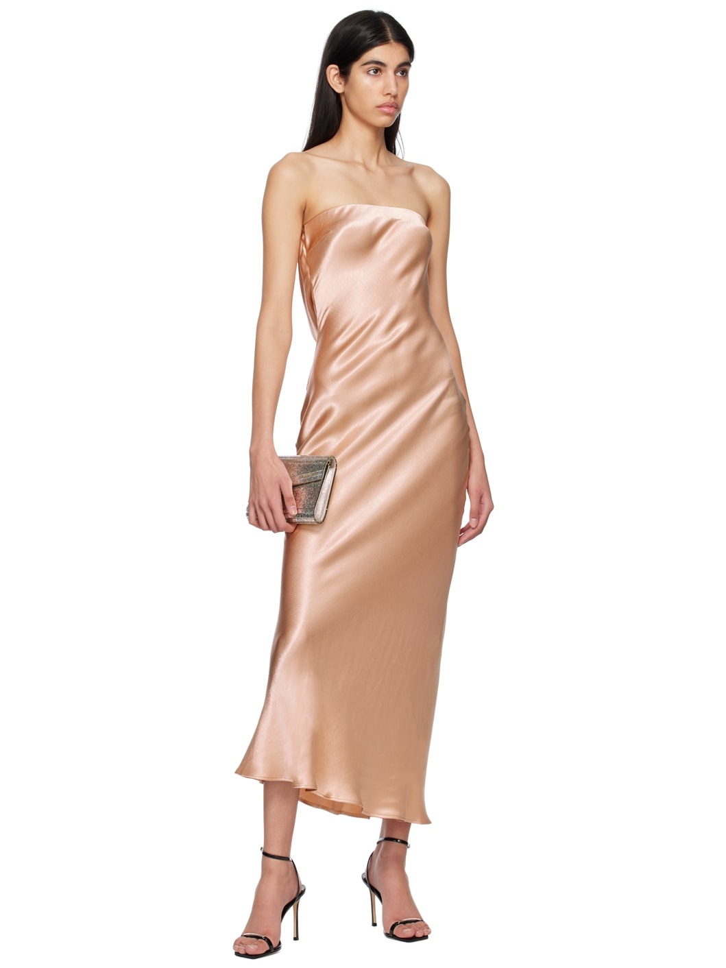 Gold Moon Dance Strapless Midi Dress - 4