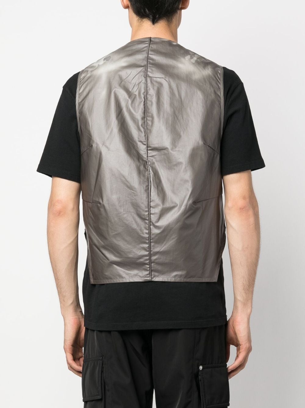 high-low hem zip-up gilet - 4