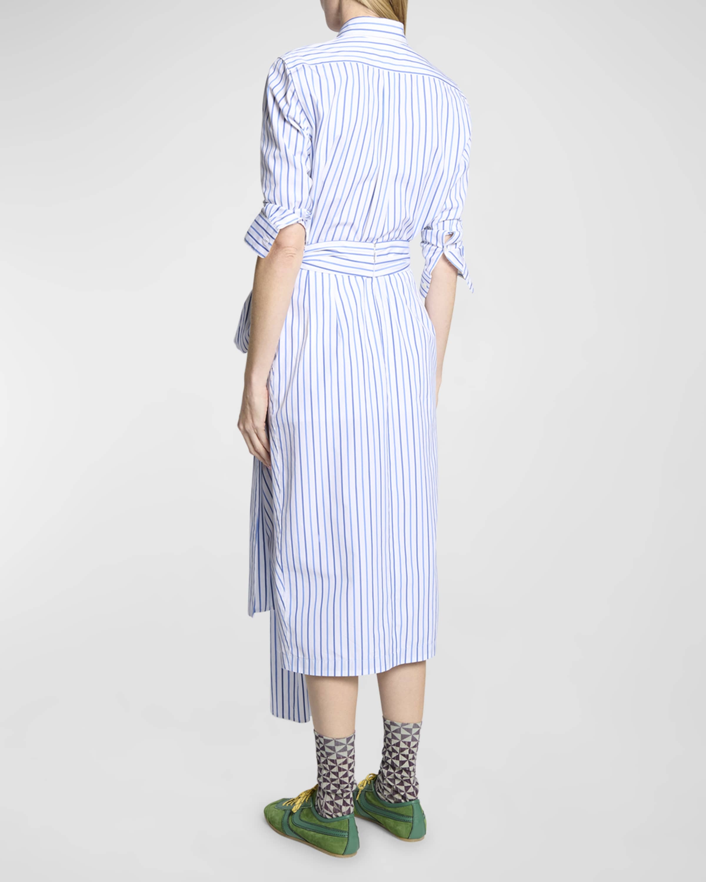 Solada Striped Poplin Midi Wrap Skirt - 3