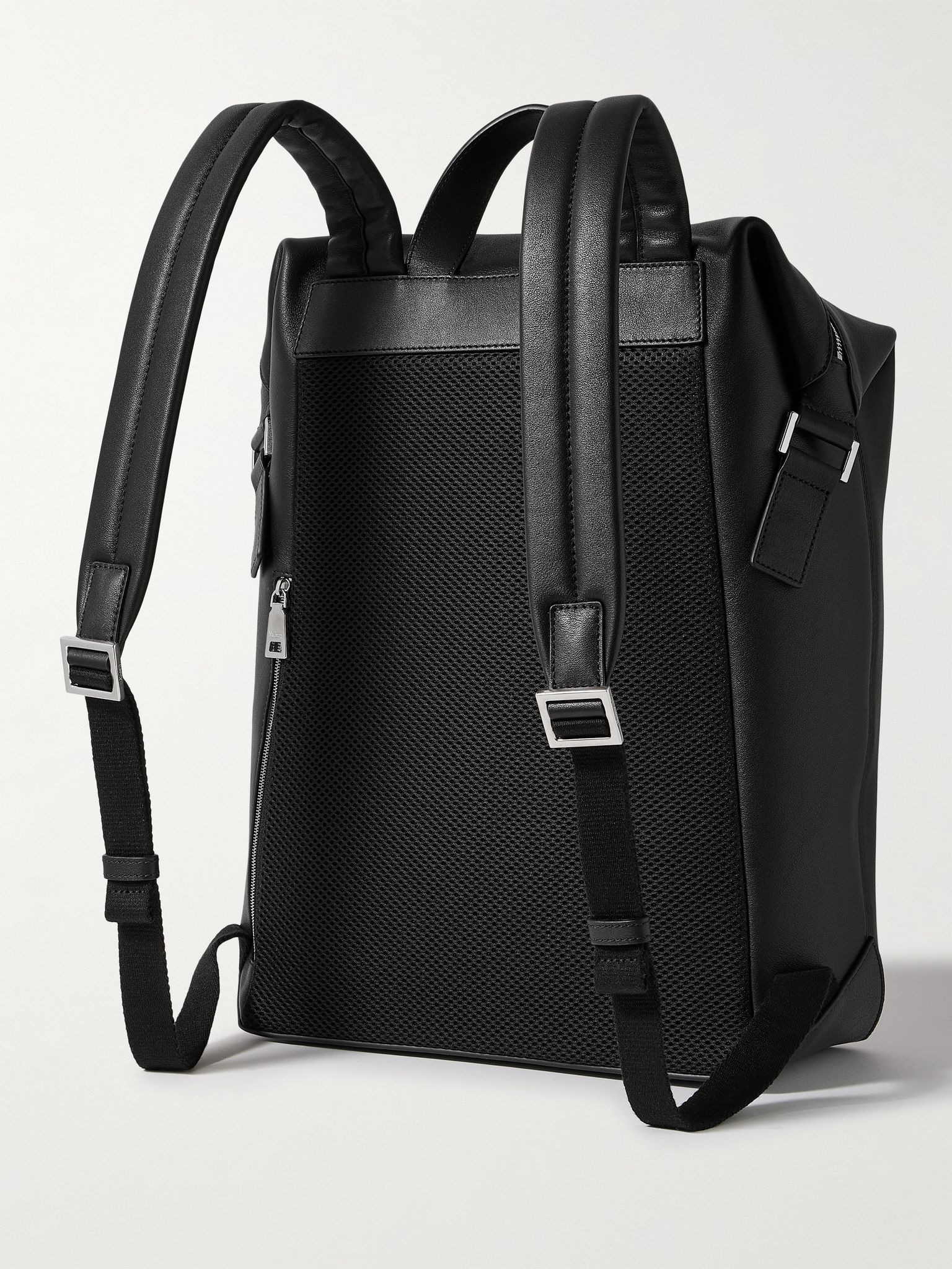 Rye Full-Grain Leather Backpack Black - 3