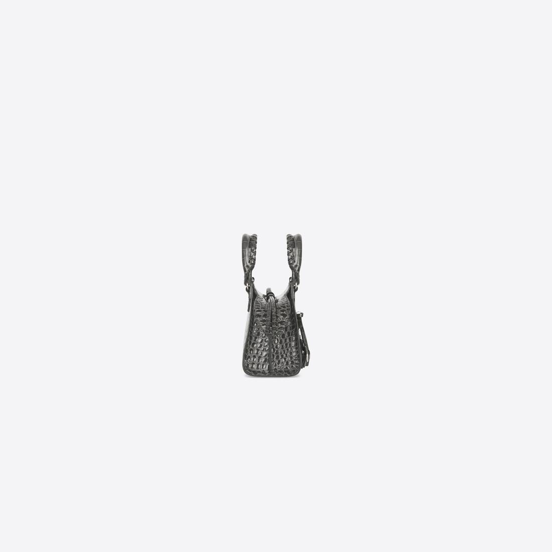 Women's Neo Classic Mini Handbag Crocodile Embossed in Dark Grey - 3