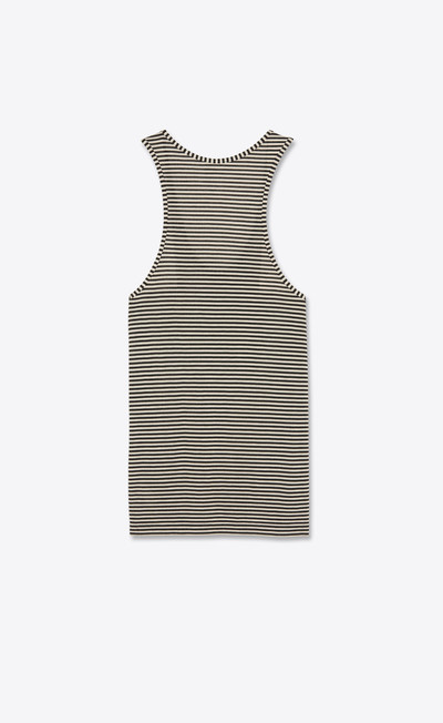 SAINT LAURENT striped monogram tank top in jersey outlook