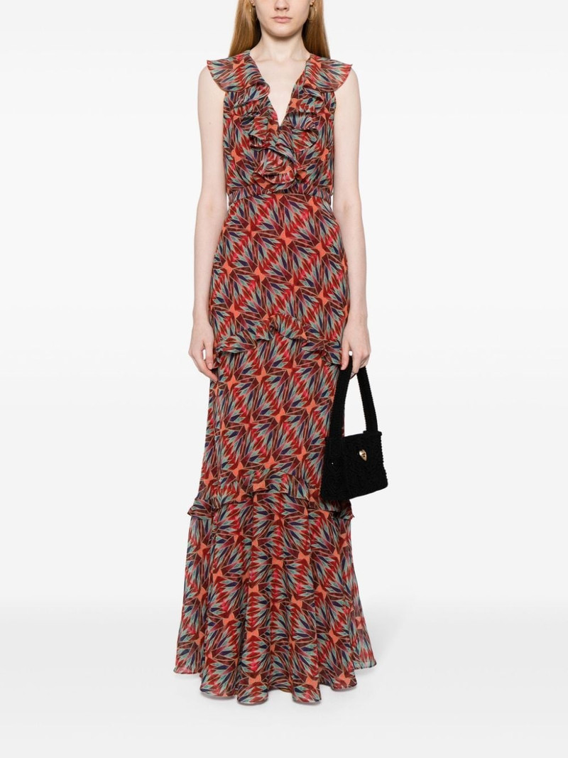 SALONI Rita geometric-pattern print dress outlook