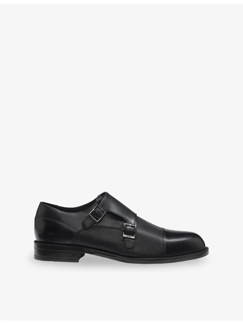 Buckle Leather Monk Shoes - 1