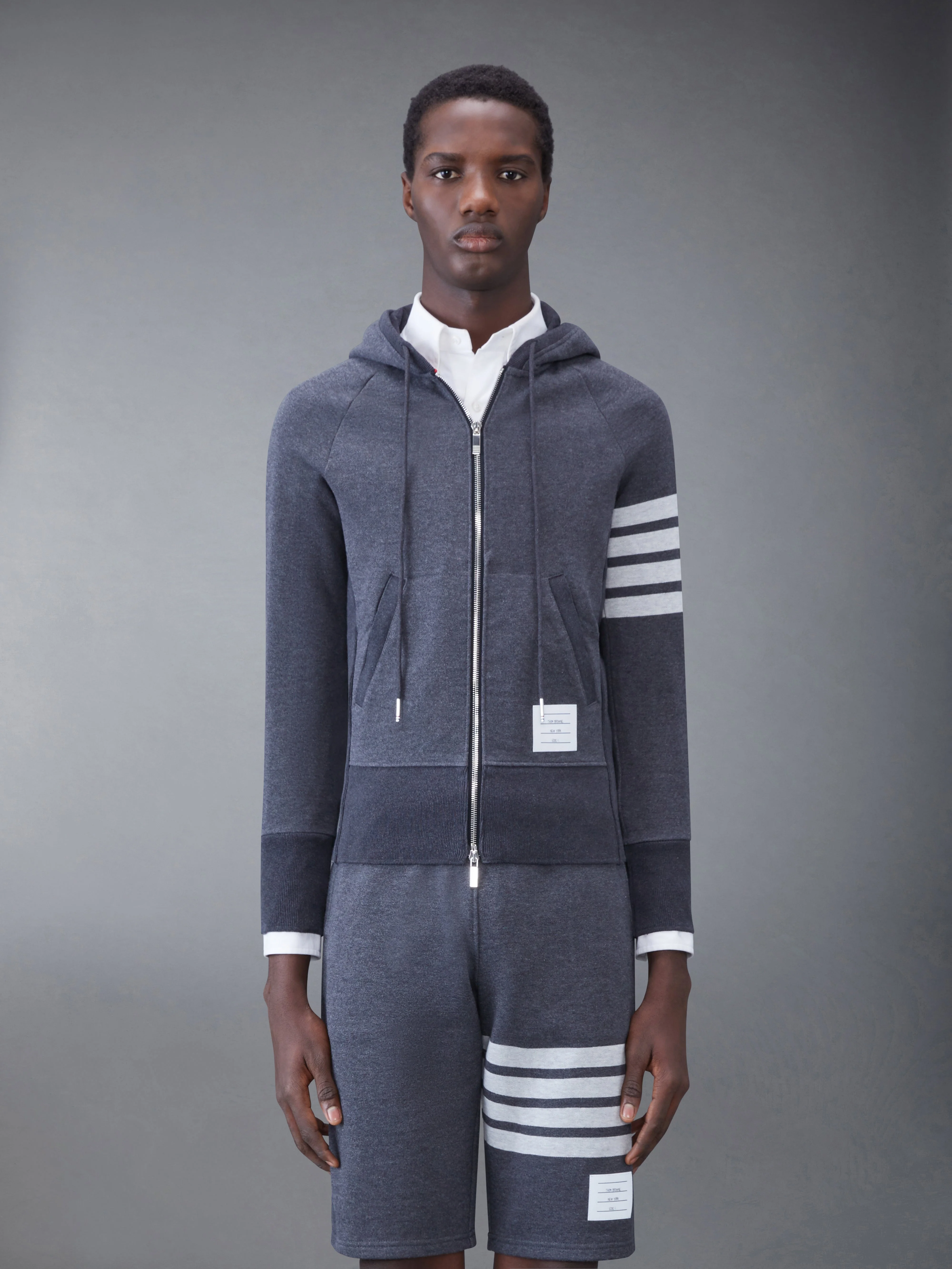 CLASSIC LOOPBACK 4-BAR ZIP HOODIE - 1